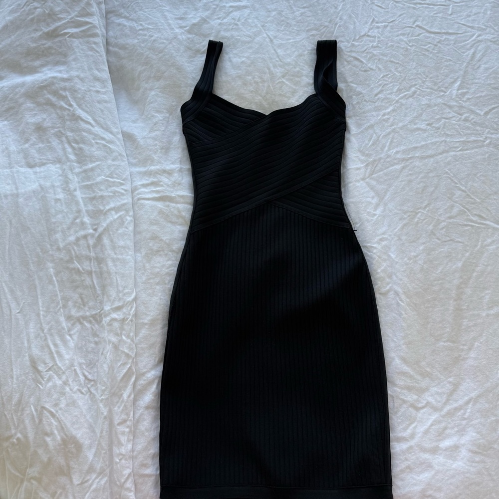 Black Sweetheart Neck Bandage Dress